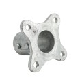 Chain Link 2 1/2" [2 3/8" OD] Surface Mount Floor Flange w/ 2 Set Screws (Galvanized Malleable Steel)