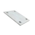 Chain Link 3/8" x 6" x 8" Weldable Surface Mount Floor Flange - Base Plate (Hot Dip Galvanized Steel)  4 Hole 5/8"