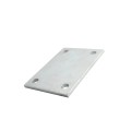 Chain Link 3/8" x 6" x 8" Weldable Surface Mount Floor Flange - Base Plate (Hot Dip Galvanized Steel)  4 Hole 5/8"