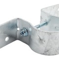 Wood to Steel Pipe Grip Tie 2" (1 7/8" OD) Round Post to Wood Fence Bracket - Galvanized