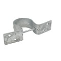 Wood to Steel Pipe Grip Tie 2 3/8" Round Post to Wood Fence Bracket - Galvanized