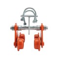 Chain Link Heavy-Duty Double Trolley Assembly for 6" I-Beam - Overhead Slide Gate Assembly (Pressed Steel)