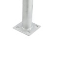 Chain Link Fence Heavy Duty Surface Mounting Post 2" [1 7/8" OD] Round Post x 72" Long Support Post Welded to Steel Plate for Fencing (SS40 Pipe)
