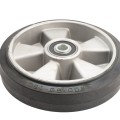 Chain Link 8" [7 1/2" OD] Heavy Duty Solid Black Rubber with Aluminum Rim for 5/8" Axle - Rut Runner (Steel) (Other)