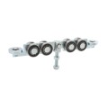 Chain Link 4-Wheel Truck Assembly Includes 2" [1 7/8" OD] Guide Wheels and 2" Standard Bearings (Galvanized Steel) (Other)