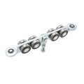 Chain Link 4-Wheel Truck Assembly Includes 2" [1 7/8" OD] Guide Wheels and 2" Standard Bearings (Galvanized Steel) (Other)