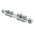 Chain Link 4-Wheel Truck Assembly Includes 2" [1 7/8" OD] Guide Wheels and 2" Standard Bearings (Galvanized Steel) (Other)