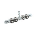 Chain Link 8-Wheel Titan Truck Assembly Includes 2" [1 7/8" OD] Guide Wheels and 2" Standard Bearings (Galvanized Steel)