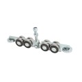 Chain Link 8-Wheel Titan Truck Assembly Includes 2" [1 7/8" OD] Guide Wheels and 2" Standard Bearings (Galvanized Steel)