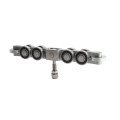 Chain Link 8-Wheel Titan Truck Assembly Includes 2" [1 7/8" OD] Guide Wheels and 2" Standard Bearings (Galvanized Steel) (Other)