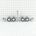 Chain Link 8-Wheel Titan Truck Assembly Includes 2" [1 7/8" OD] Guide Wheels and 2" Standard Bearings (Galvanized Steel)