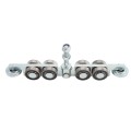 Chain Link 8-Wheel Titan Truck Assembly Includes 2" [1 7/8" OD] Guide Wheels and 2" Standard Bearings (Galvanized Steel)