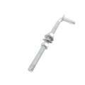 Chain Link 5/8" x 10" Male J Bolt Gate Hinge w/ 2 Nuts (Galvanized Steel)