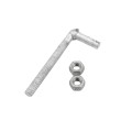 Chain Link 1/2" x 4 1/2" Male J-Bolt Gate Hinge w/ 2 Nuts (Galvanized Steel)