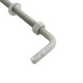 Chain Link 3/4" x 12" Male J-Bolt Gate Hinge w/ 2 Nuts (Galvanized Steel) - No Collar (Bolt)