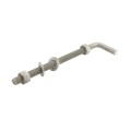 Chain Link 3/4" x 12" Male J-Bolt Gate Hinge w/ 2 Nuts (Galvanized Steel) - No Collar (Bolt)