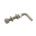 Chain Link 3/4" x 6" Male J-Bolt Gate Hinge w/ 2 Nuts & 2 Washers (Hot Dip Galvanized Steel) - JB34X6