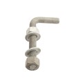 Chain Link 3/4" x 6" Male J-Bolt Gate Hinge w/ 2 Nuts & 2 Washers (Hot Dip Galvanized Steel) - JB34X6