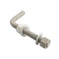Chain Link 3/4" x 6" Male J-Bolt Gate Hinge w/ 2 Nuts & 2 Washers (Hot Dip Galvanized Steel) - JB34X6