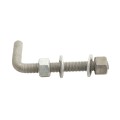 Chain Link 3/4" x 6" Male J-Bolt Gate Hinge w/ 2 Nuts & 2 Washers (Hot Dip Galvanized Steel) - JB34X6