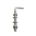 Chain Link 3/4" x 9" Male J-Bolt Gate Hinge w/ 2 Nuts & 2 Washers (Hot Dip Galvanized Steel) - JB34X9
