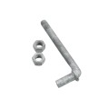 Chain Link 5/8" x 6" Male J-Bolt Gate Hinge w/ 2 Nuts - Male (Galvanized Steel)