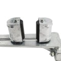 Chain Link 4" x 4" Square Upper/Lower Bolt On Slide Gate Roller Guide with Covers (Hot Dip Galvanized Pressed Steel)