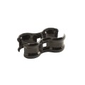 Chain Link 1 3/8" [1 3/8" OD] x 1 3/8" [1 3/8" OD] Saddle Clamp, Kennel Clamp (Powder Coated Black Hot Dip Galvanized Steel)