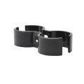 Chain Link 2" [1 7/8" OD] x 2" [1 7/8" OD] Saddle Clamp, Kennel Clamp (Powder Coated Black Hot Dip Galvanized Steel) (Clamp)