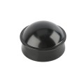 Chain Link Fence 4" [4" OD] Powder-Coated Black Round Dome External Fence Post Cap (Pressed Steel)