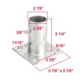 Chain Link 2 1/2" (Fits 2 3/8" OD) Post Floor Flanges - Pressed Steel Surface Mount Floor Flange (Pressed Steel)