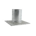 Chain Link Fence 3 1/2" (Fits 3 1/2" OD) Post Floor Flanges - Pressed Steel Ground Mount Floor Flange (Pressed Steel)