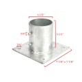 Chain Link 4" (Fits 4" OD) Post Floor Flanges - Pressed Steel Surface Mount Floor Flange (Pressed Steel) 