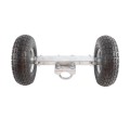 Chain Link 12" Wide Pneumatic Double Wheel Sliding Gate Roller w/ 10" Wheels (Galvanized Steel)