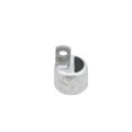 Chain Link 1 3/8" [1 3/8" OD] Half-Moon Rail End Cup - End Rail (Pressed Steel)