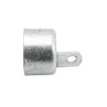 Chain Link 2 1/2" [2 3/8" OD] Half-Moon Combo Rail End Cup - End Rail (Pressed Steel) (Rail End Cups Caps)