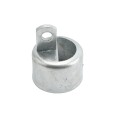 Chain Link 2 1/2" [2 3/8" OD] Half-Moon Combo Rail End Cup - End Rail (Pressed Steel) (Rail End Cups Caps)