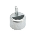 Chain Link 2 1/2" [2 3/8" OD] Half-Moon Combo Rail End Cup - End Rail (Pressed Steel) (Rail End Cups Caps)
