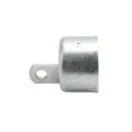 Chain Link 2 1/2" [2 3/8" OD] Half-Moon Combo Rail End Cup - End Rail (Pressed Steel) (Rail End Cups Caps)