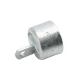 Chain Link 2 1/2" [2 3/8" OD] Half-Moon Combo Rail End Cup - End Rail (Pressed Steel) (Rail End Cups Caps)