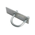 Chain Link Slide Gate Stop Bracket for 2 1/2" [2 3/8" OD] Round Gate Frames (Hot Dip Galvanized Pressed Steel) (Cantilever/Slide Hardware)
