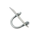 Chain Link Slide Gate Stop Bracket for 2 1/2" [2 3/8" OD] Round Gate Frames (Hot Dip Galvanized Pressed Steel) (Cantilever/Slide Hardware)