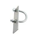 Chain Link Slide Gate Stop Bracket for 2 1/2" [2 3/8" OD] Round Gate Frames (Hot Dip Galvanized Pressed Steel) (Cantilever/Slide Hardware)