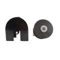 Chain Link 2 1/2" [2 3/8" OD] Round Post x 1 5/8" Round Gate Frame Premium Nylon Mini Cantilever Roller w/ Safety Cover for Sliding Gates (Galvanized Pressed Steel)