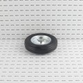 Chain Link 6" Solid Black Rubber Wheel for Residential Gates - Rut Runner (Steel)
