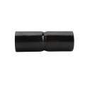 Chain Link 2"[1 7/8" OD] x 6" Black Top Rail Fence Sleeve (Powder Coated Black Hot Dip Galvanized Steel)