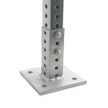 1 3/4" x 1 3/4" Square Sign Post Floor Anchor Flange Sign Post Mounting Base (Galvanized Steel) (Floor Flange)