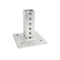 Chain Link Fence 1 3/4" x 1 3/4" Square Sign Post Floor Anchor Flange (Galvanized Steel)