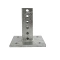 Chain Link Fence 1 3/4" x 1 3/4" Square Sign Post Floor Anchor Flange (Galvanized Steel)