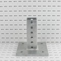 Chain Link Fence 1 3/4" x 1 3/4" Square Sign Post Floor Anchor Flange (Galvanized Steel)